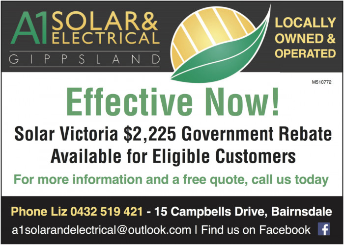 Keep an eye out for our new ad in our local newspapers - Bairnsdale Advertiser, Lakes Post etc